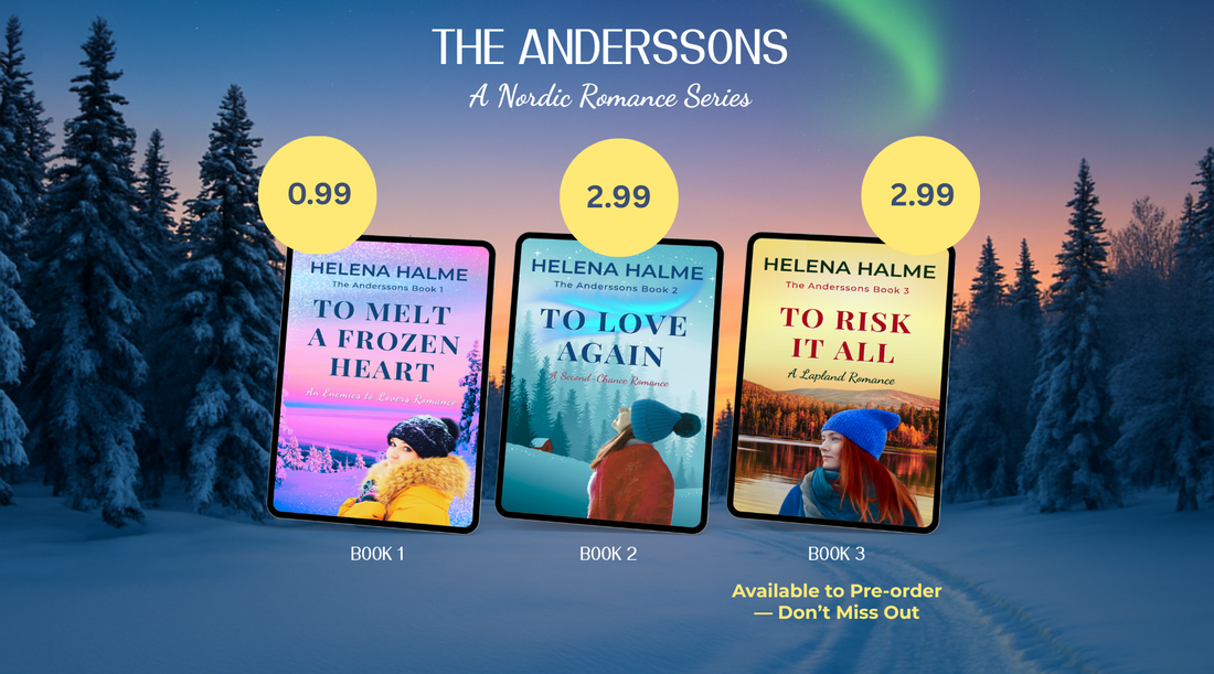 The Andersssons series book covers with offer prices 0.99, 2.99 & 2.99