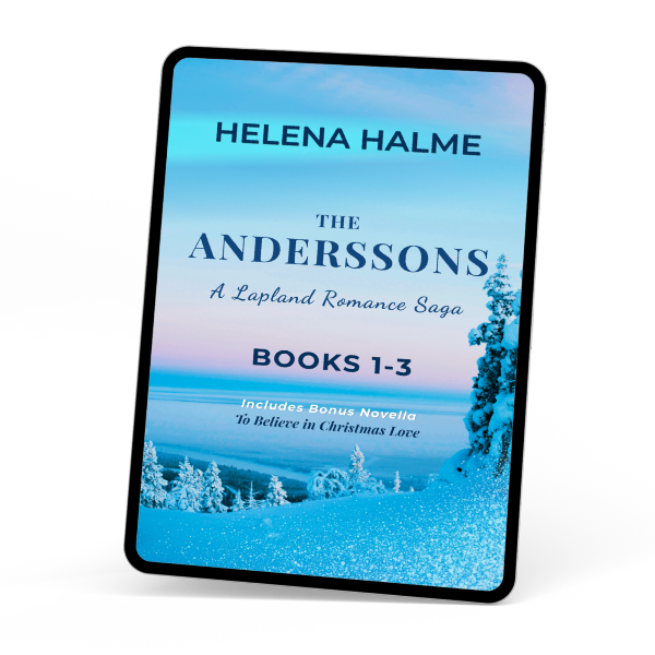 Book cover of 'The Anderssons' by Helena Halme with a snowy landscape design.