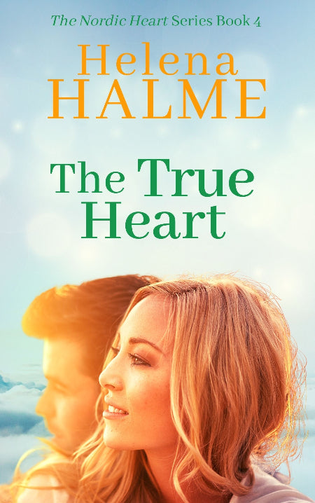 Book cover of 'The True Heart' by Helena Halme featuring a couple on a beach.