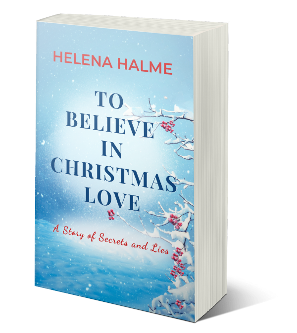 Book titled 'To Believe in Christmas Love' by Helena Halme with a winter-themed cover on a white background.