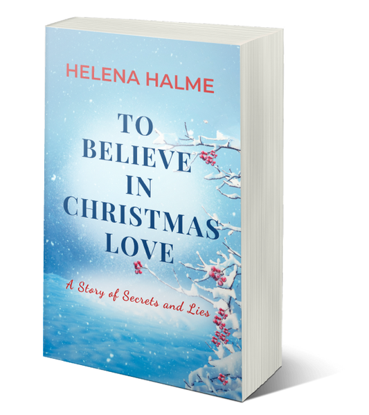 Book titled 'To Believe in Christmas Love' by Helena Halme with a winter-themed cover on a white background.