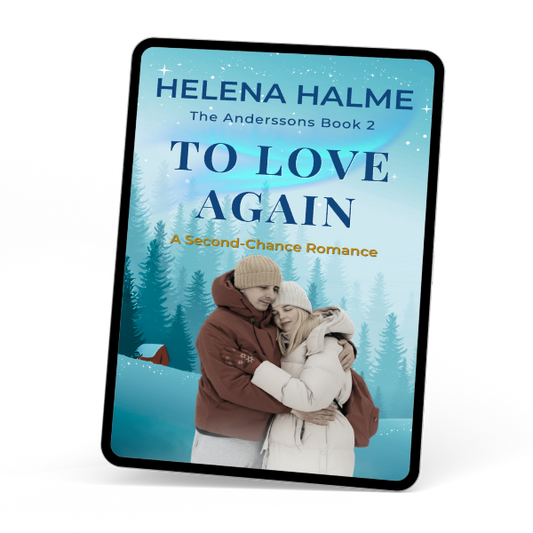 Book cover of 'To Love Again' by Helena Halme on a tablet screen